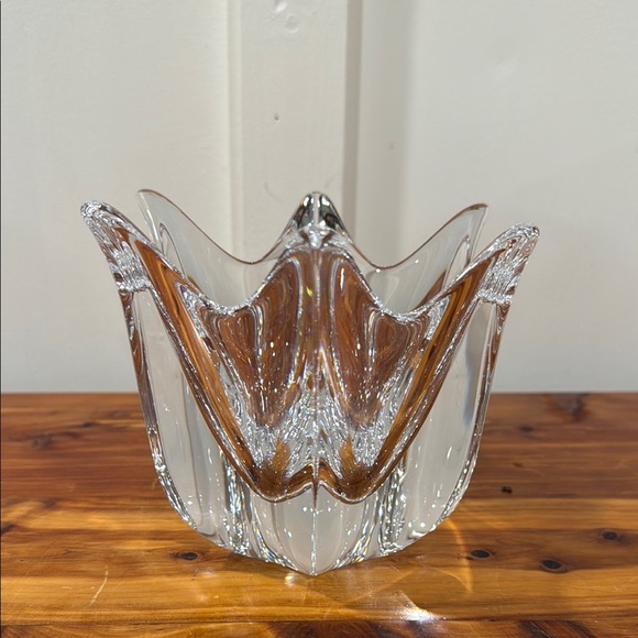 Vintage Orrefors Sweden Belle Bowl Vase Candy Dish 6 Point Tulip Signed - Picture 1 of 7